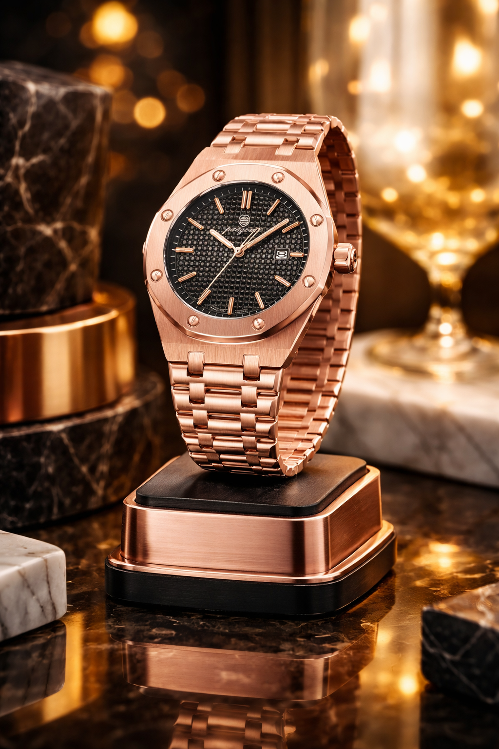 Montre Élégance Acier – Cadran Texturé