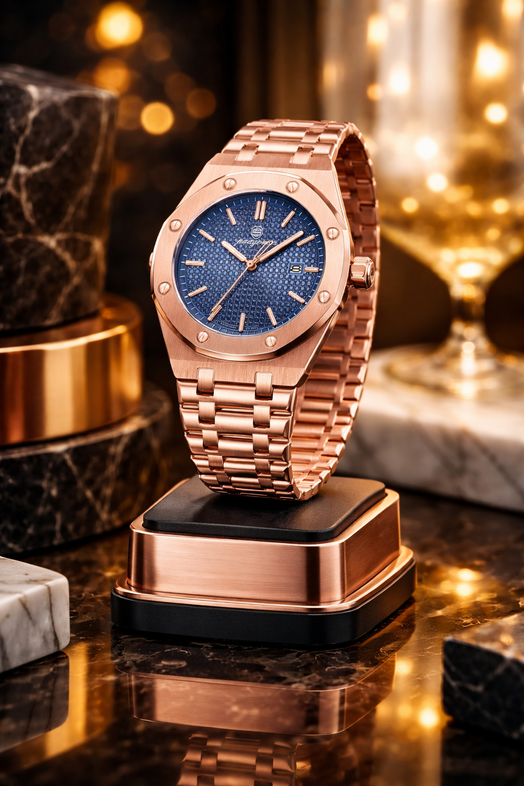 Montre Élégance Acier – Cadran Texturé