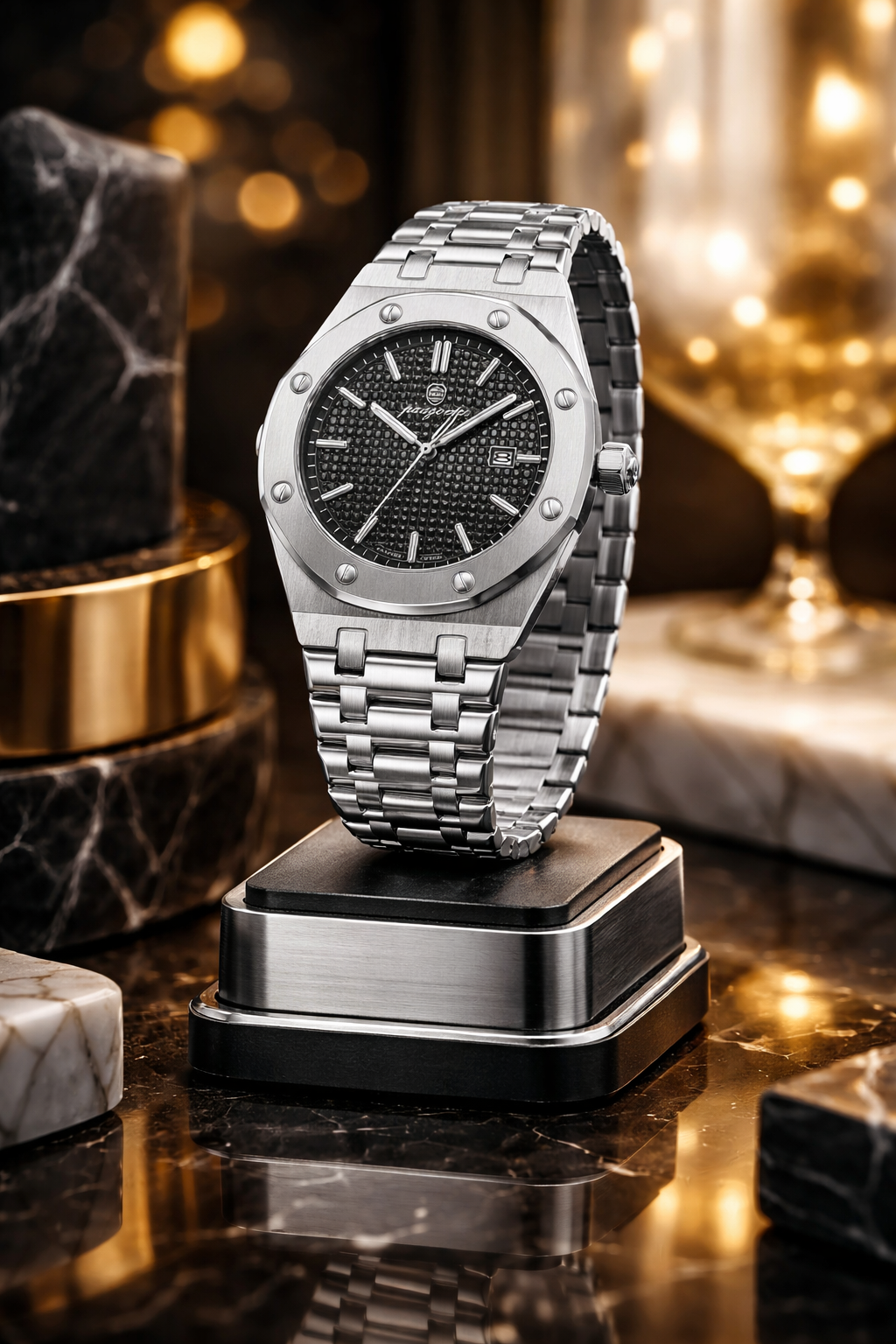 Montre Élégance Acier – Cadran Texturé