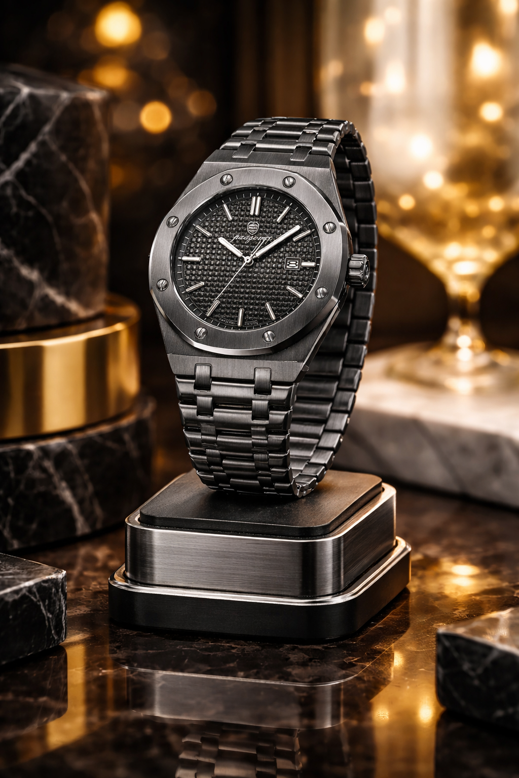 Montre Élégance Acier – Cadran Texturé